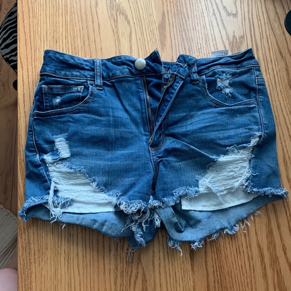 American Eagle Hi-Rise Shortie Jean Shorts